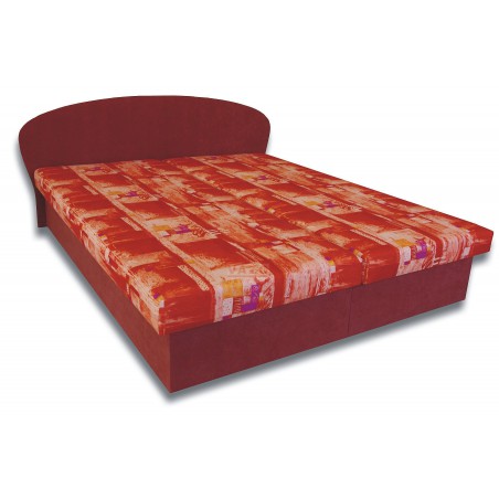 Posteľ MILKA, poťah z II. cenovej skupiny: Čajka 3 vzor/ Vento 56 tehlová