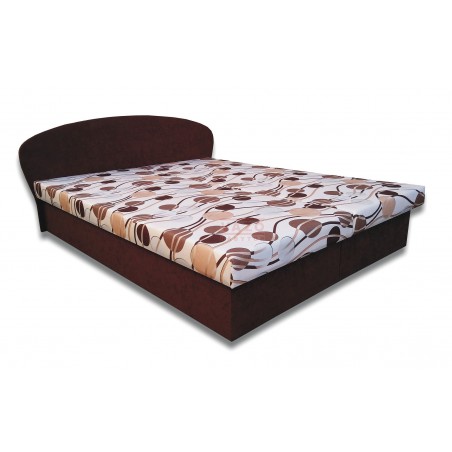 Posteľ MILKA, poťah z II. cenovej skupiny: Ikarus 20 vzor/ Vento 45 tmavohnedá