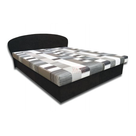 Posteľ MILKA, poťah z II. cenovej skupiny: Nela 7 vzor/ Vento 80 čierna