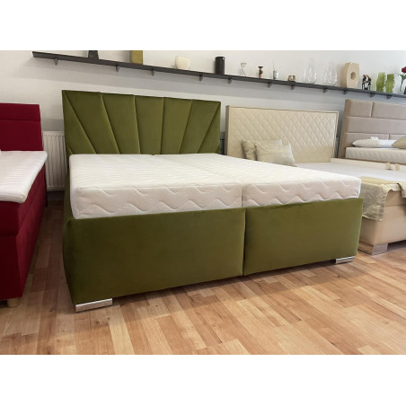 Posteľ VALERY - poťahová látka: Tiffany 9 olivová  (II. cenová skupina) - ilustračné foto s matracmi