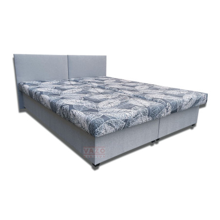 Posteľ SILVIA - poťah Listy 07/Flash 15 sivá
