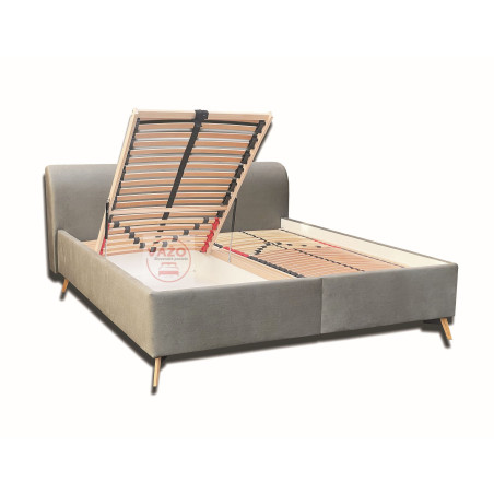 Posteľ RITA  - poťah: Element 011 olivová, posteľ pod matrace:  polohovateľný lamelový rošt - výklop od nôh
