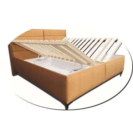 Ilustračné foto podkladu pod matrace  - drevený latkový rošt - výkop zboku