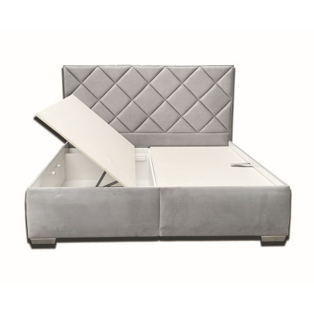 Posteľ NATALIA - poťah: Fantasy Velvet 326 tmavosivá, podklad pod matrace: pevný podklad