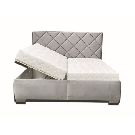 Posteľ NATALIA - poťah: Fantasy Velvet 326 tmavosivá, podklad pod matrace: pevný podklad