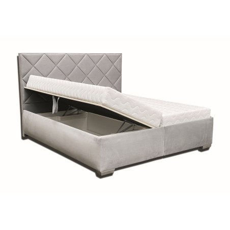 Posteľ NATALIA - poťah: Fantasy Velvet 326 tmavosivá, podklad pod matrace: pevný podklad