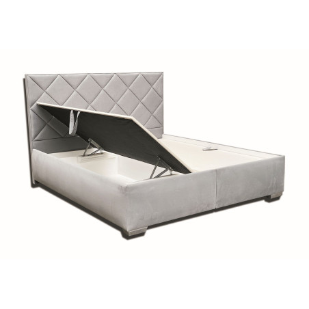 Posteľ NATALIA - poťah: Fantasy Velvet 326 tmavosivá, podklad pod matrace: pevný podklad