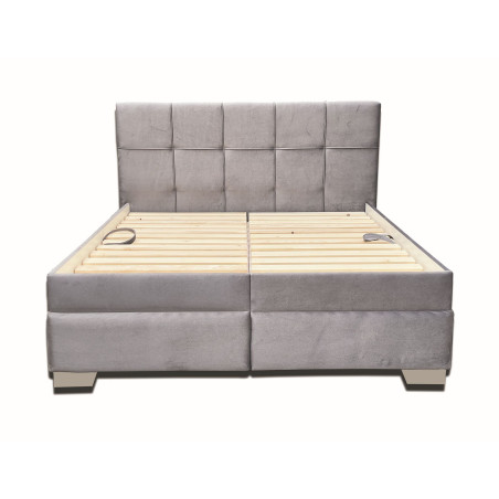 Posteľ ELIZA - poťah: Fantasy Velvet 326 tmavosivá, podklad pod matrace: drevený latkový rošt