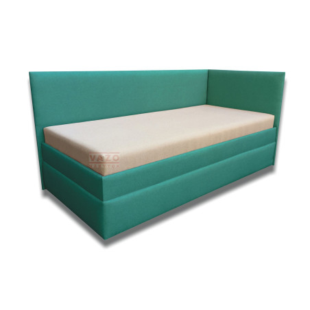 Váľanda SIMONA - Poťah: Vento biele/Twist 12 zelenomodrá