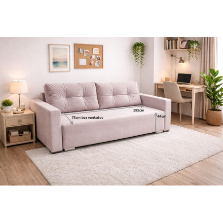 Rozkladacia pohovka NAOMI 2 - rozmery