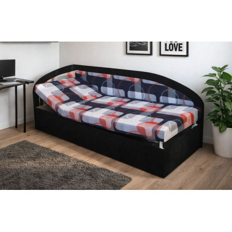 Váľanda KAMILA - ľavá strana, poťah: Mimi 21/ Vento 80 čierna