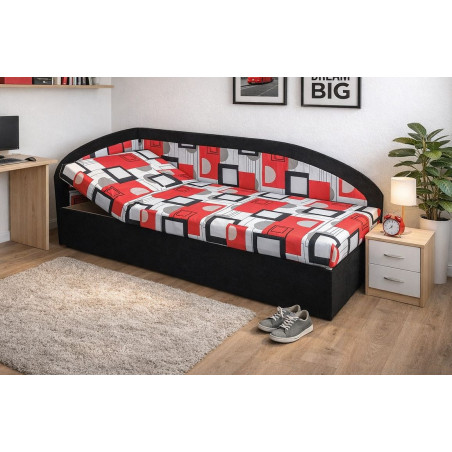 Váľanda KAMILA - ľavá strana, poťah: Otawa 1A/Vento 80 čierna