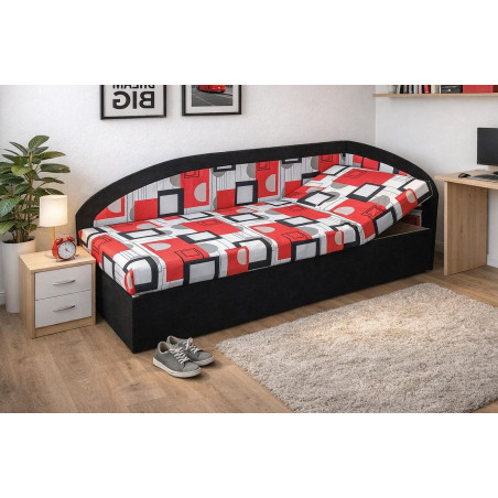 Váľanda KAMILA - ľavá strana, poťah: Otawa 1A/Vento 80 čierna