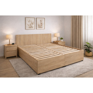 Posteľ STELA - dekor lamina: Dub sonoma, podklad pod matrace: drevený latkový rošt