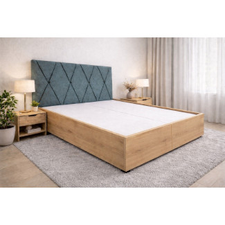 Posteľ ANABELA - látka: Velvet 011 petrol - dekor: Dub  Artisan - podklad pod matrace: pevný podklad