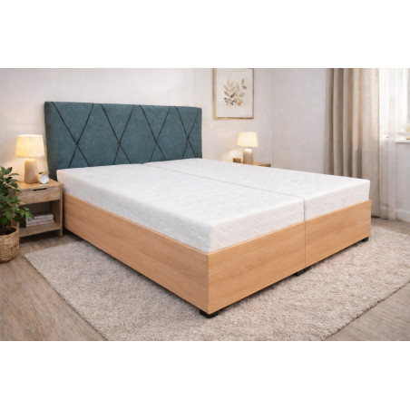 Posteľ ANABELA - látka: Velvet 011 petrol - dekor: BUK - ilustračné foto s matracmi