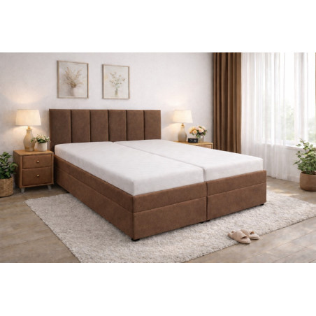 Posteľ LIVIA - poťahová látka: matracovina/Trinity 7 tmavohnedá