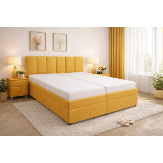 Posteľ LIVIA - poťahová látka: matracovina/Twist 10 horčiová