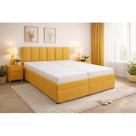 Posteľ LIVIA - poťahová látka: matracovina/Twist 10 horčiová