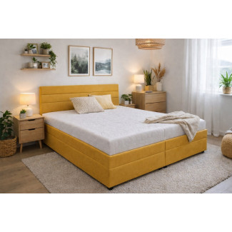 Posteľ ZOJA - matracovina/Aston 8 horčicová
