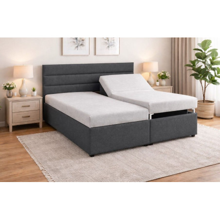 Polohovateľná posteľ  ALICA - poťahová látka: Falcone 21 Silver / Falcone 68 tmavosivá