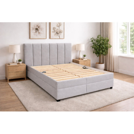 Posteľ LIVIA - podklad pod matrace: drevený latkový rošt, poťah: Falcone 21 Silver (I. cenová skupina)