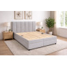 Posteľ LIVIA - podklad pod matrace: drevený latkový rošt, poťah: Falcone 21 Silver (I. cenová skupina)