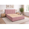 Posteľ LIVIA - podklad pod matrace: drevený latkový rošt, poťah: Twist 16 staroružová (II. cenová skupina)