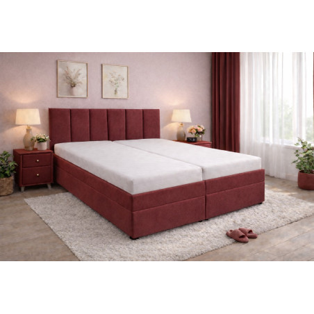 Posteľ LIVIA - poťah: Twist 9 bordová - ilustračné foto s matracmi