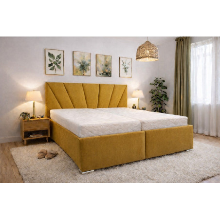 Posteľ VALERY - poťahová látka Metrix 30 horčicová (II. cenová skupina)