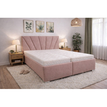 Čalúnená posteľ VALERY s matracmi | Čelo v tvare vejára | VAŽO