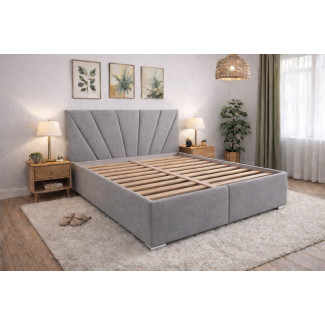 Posteľ VALERY - poťahová látka: Matrix 15 svetlosivá (II. cenová skupina)