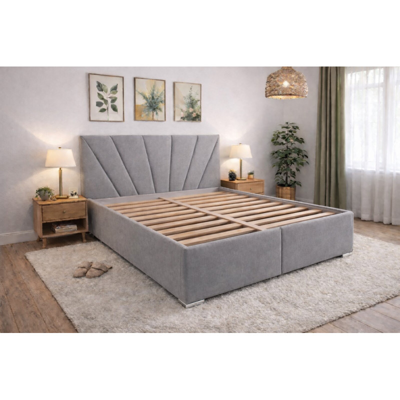 Posteľ VALERY - poťahová látka: Matrix 15 svetlosivá (II. cenová skupina)