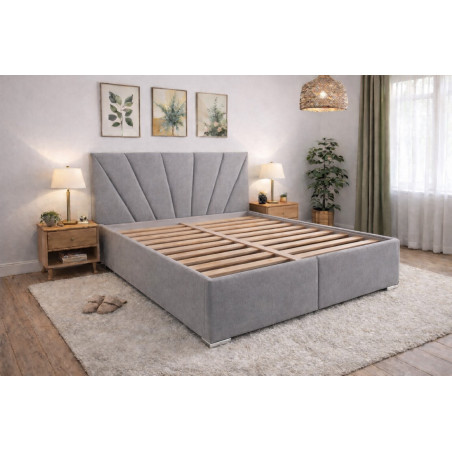 Posteľ VALERY - poťahová látka: Matrix 15 svetlosivá (II. cenová skupina)