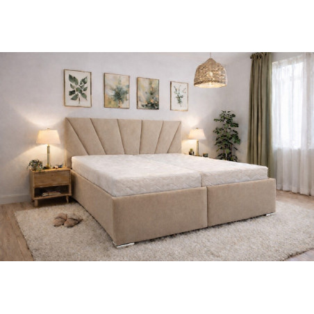 Posteľ VALERY - poťahová látka: Matrix 3 béžová (II. cenová skupina) - ilustračné foto s matracmi