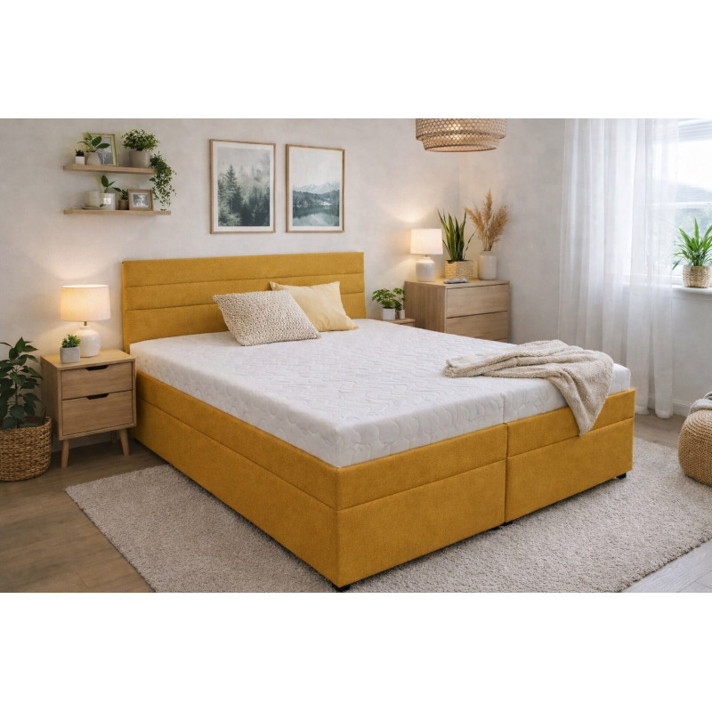 Posteľ ZOJA - poťahová látka: matracovina/Matrix 30 horčicová