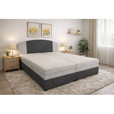 Posteľ AMANDA - poťahová látka z I. cenovej skupiny: Vento 880 svetlosivá/Vento 81 tmavosivá