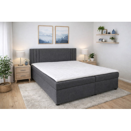 Posteľ PAULA - poťahové látka: Falcone 5 tmavosivá  (I. cenová skupina)