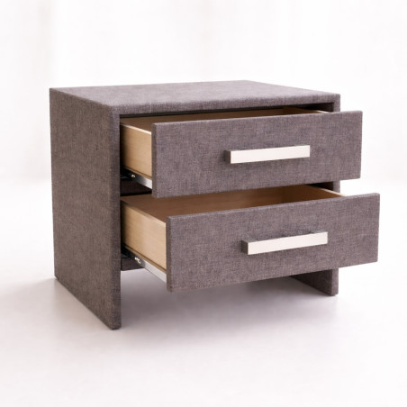 Čalúnený nočný stolík s praktickými zásuvkami