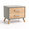 Čalúnený nočný stolík RITA s dvomi zásuvkami v dekore Dub Artisan