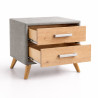 Čalúnený nočný stolík RITA s dvomi zásuvkami v dekore Dub Artisan